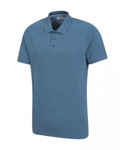 Dawnay Pique Slub Textured Mens Polo Shirt Blue $13.74 Tops