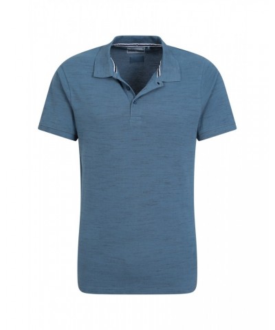 Dawnay Pique Slub Textured Mens Polo Shirt Blue $13.74 Tops