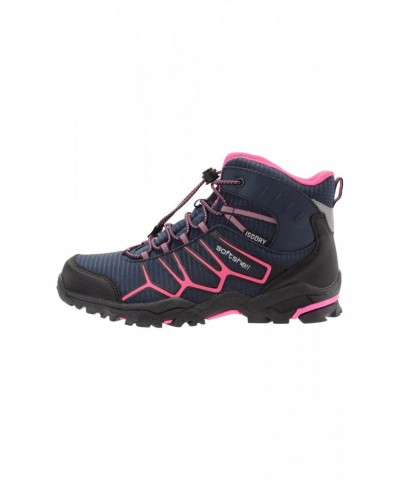 Softshell Kids Waterproof Hiking Boots Navy $31.20 Footwear