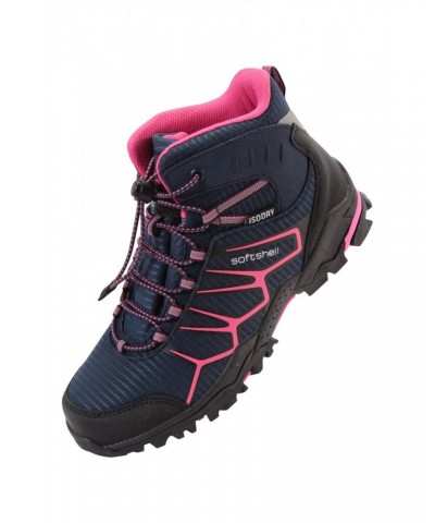 Softshell Kids Waterproof Hiking Boots Navy $31.20 Footwear