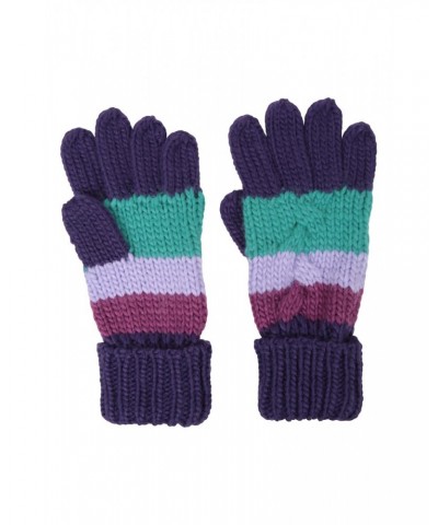 Chunky Knit Kids Winter Accessories Set Purple $17.09 Accessories