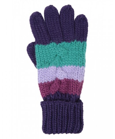 Chunky Knit Kids Winter Accessories Set Purple $17.09 Accessories