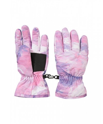 Printed Kids Ski Gloves Light Pink $10.99 Accessories