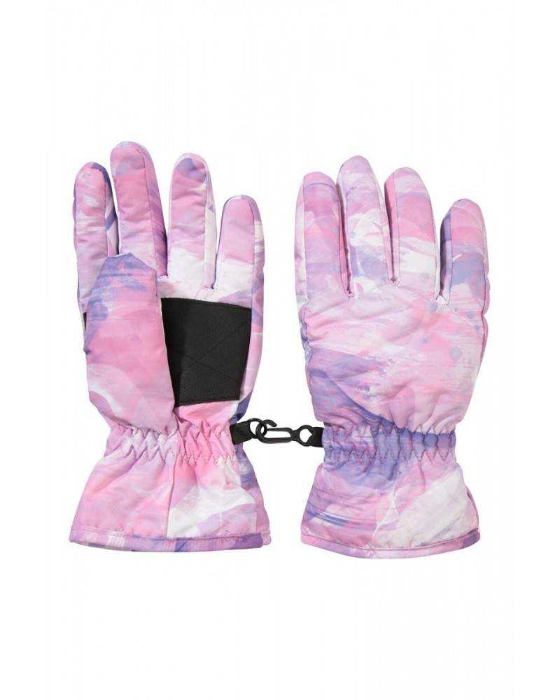 Printed Kids Ski Gloves Light Pink $10.99 Accessories