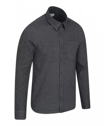 Trace Melange Mens Slim-Fit Flannel Shirt Grey $12.99 Tops