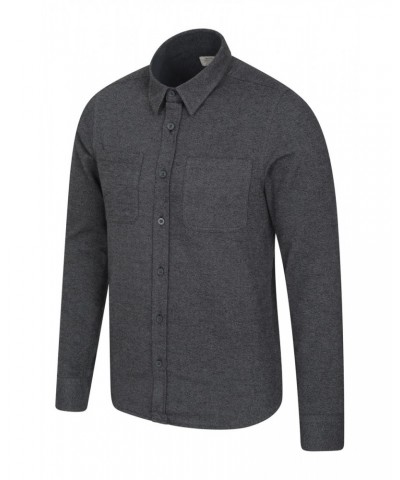 Trace Melange Mens Slim-Fit Flannel Shirt Grey $12.99 Tops