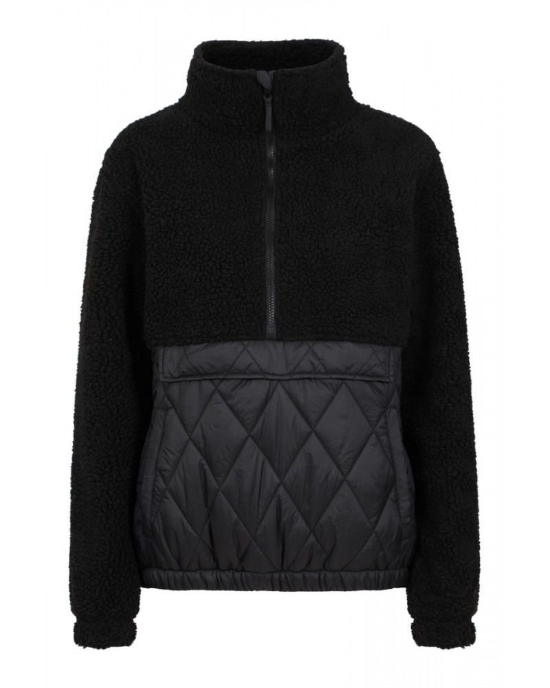 Brook Womens Hybrid Half-Zip Fleece Black $21.19 Fleece