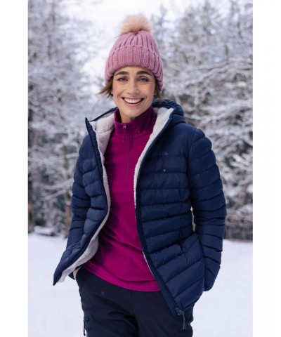 Seasons Womens Fur Lined Insulated Jacket Navy $27.50 Jackets