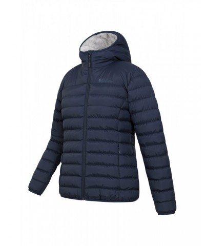 Seasons Womens Fur Lined Insulated Jacket Navy $27.50 Jackets