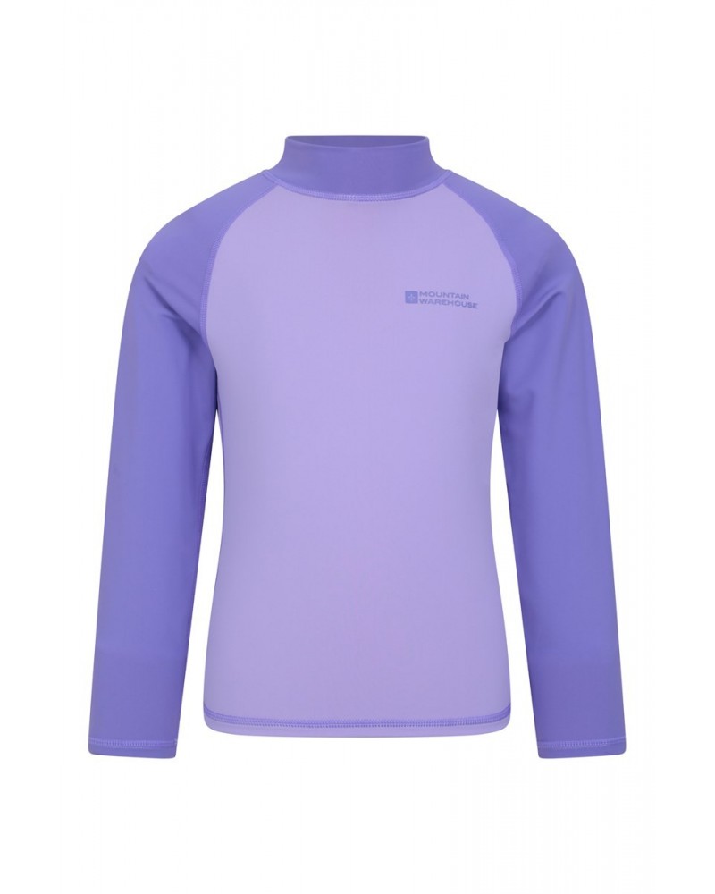 Kids Long Sleeved Rash Guard Dusky Purple $19.46 Swimwear