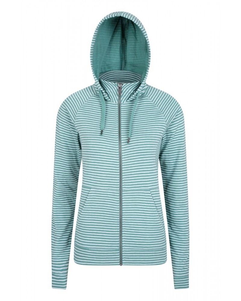 Woolamai Womens Full-Zip Hoodie Green $29.67 Tops