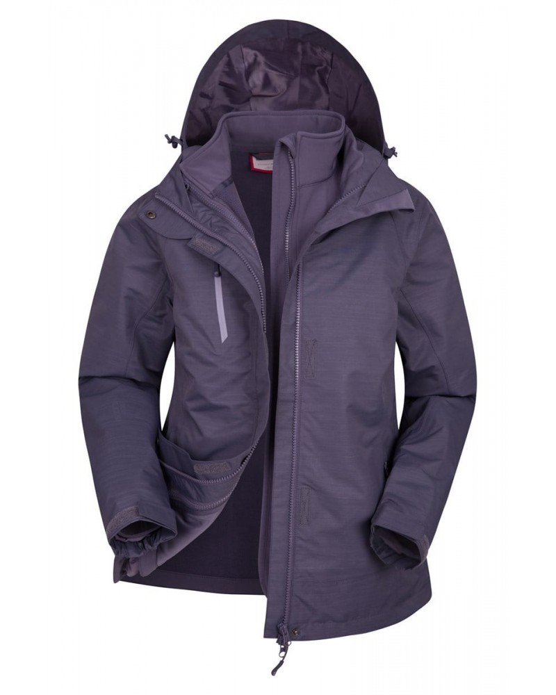 Bracken Melange Womens 3 in 1 Jacket Dark Grey $50.99 Jackets