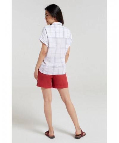 Palm Womens Relaxed Check Shirt Dark Blue $13.53 Tops