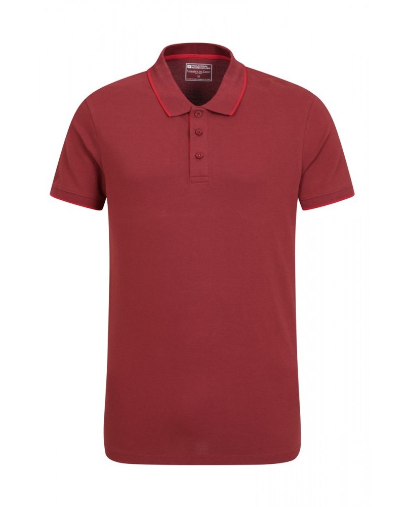 Lakeside II Mens Polo Shirt Dark Red $16.19 Tops