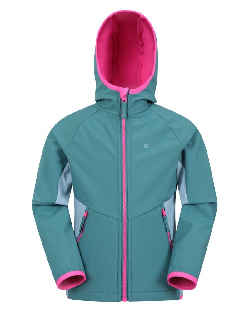 Kids Panelled Water Resistant Softshell Two Tone Blue $14.19 Jackets