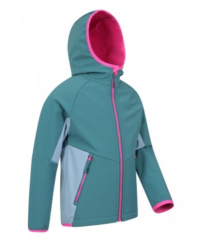 Kids Panelled Water Resistant Softshell Two Tone Blue $14.19 Jackets