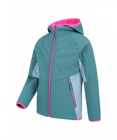 Kids Panelled Water Resistant Softshell Two Tone Blue $14.19 Jackets