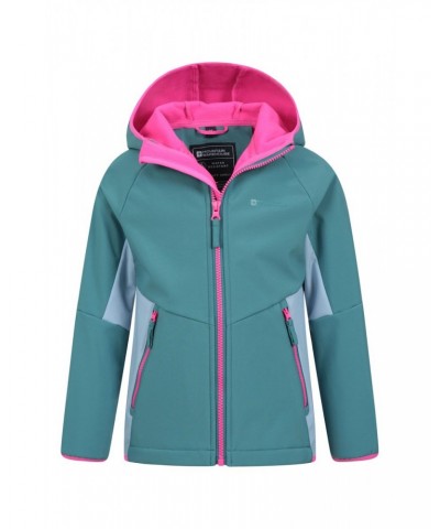 Kids Panelled Water Resistant Softshell Two Tone Blue $14.19 Jackets