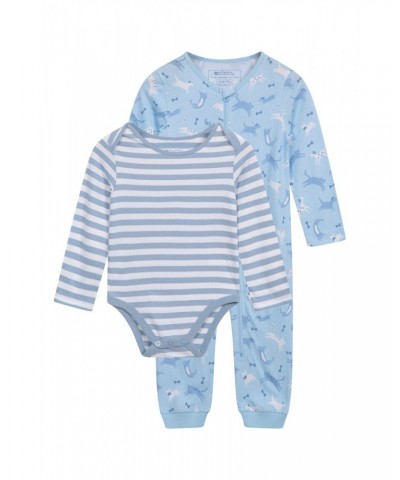 Baby Organic Bodysuit Set Light Blue $17.60 Babywear