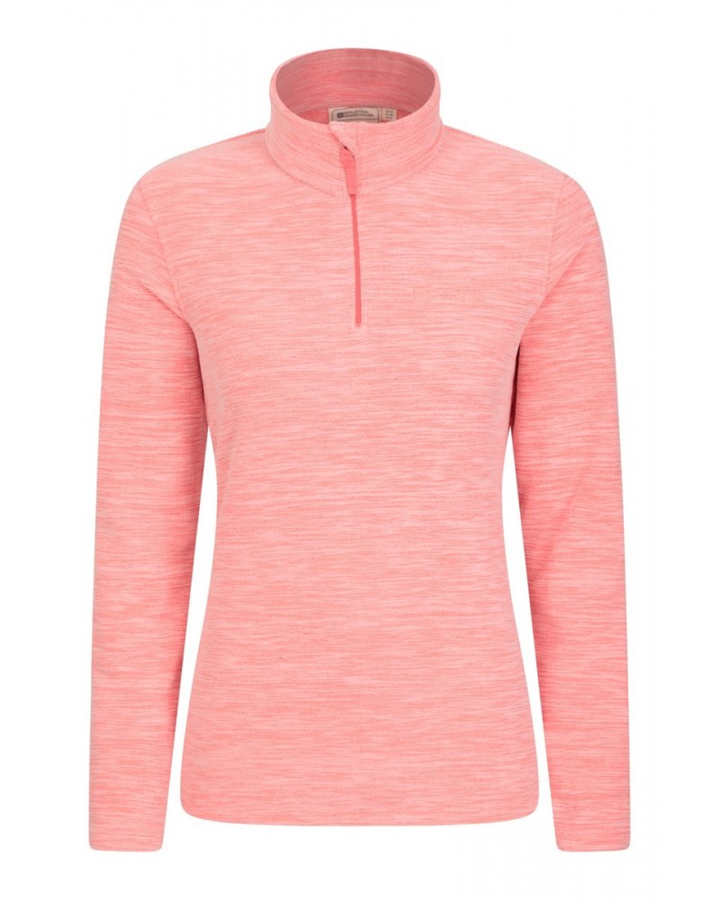 Snowdon Melange Womens Half-Zip Fleece Pink $13.24 Fleece