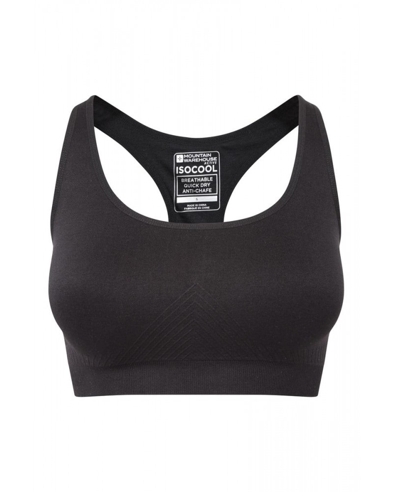 Womens Anti-chafe Seamless Bra Black $14.74 Active