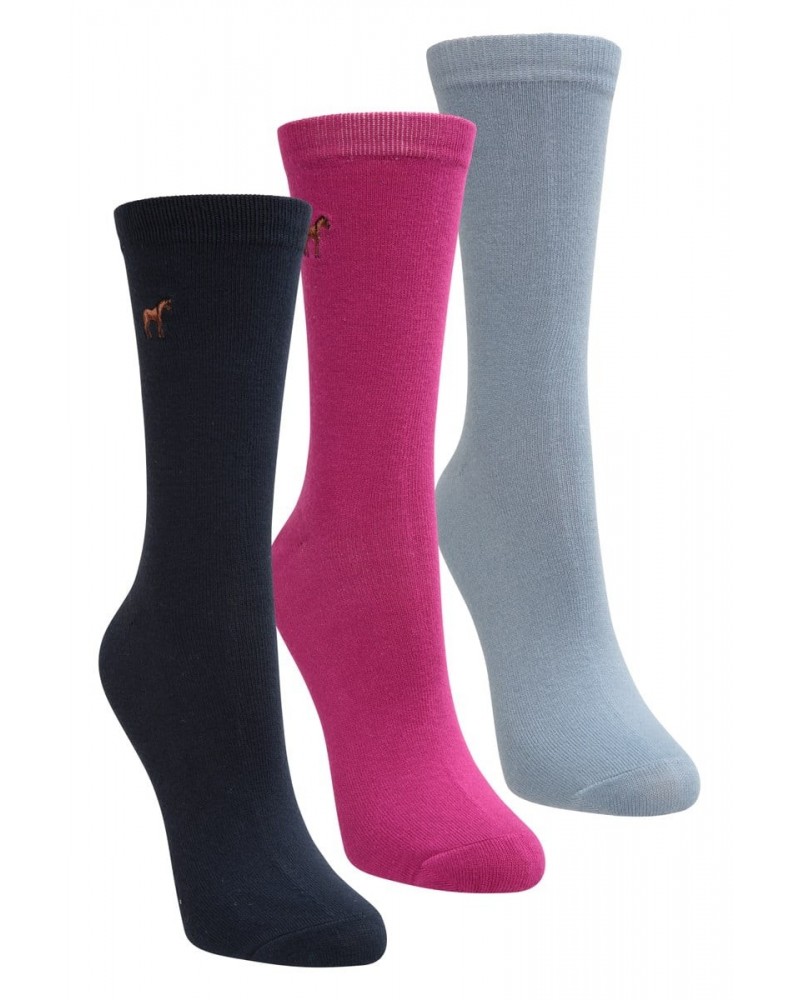 Horse Womens Bamboo Socks Multipack Bright Pink $17.99 Accessories