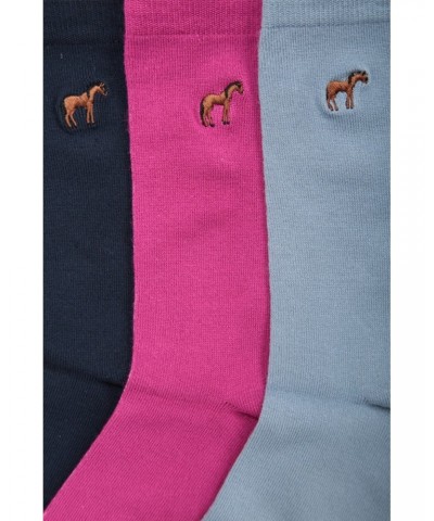 Horse Womens Bamboo Socks Multipack Bright Pink $17.99 Accessories