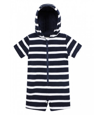 Baby Towelling All In One Navy $14.30 Babywear