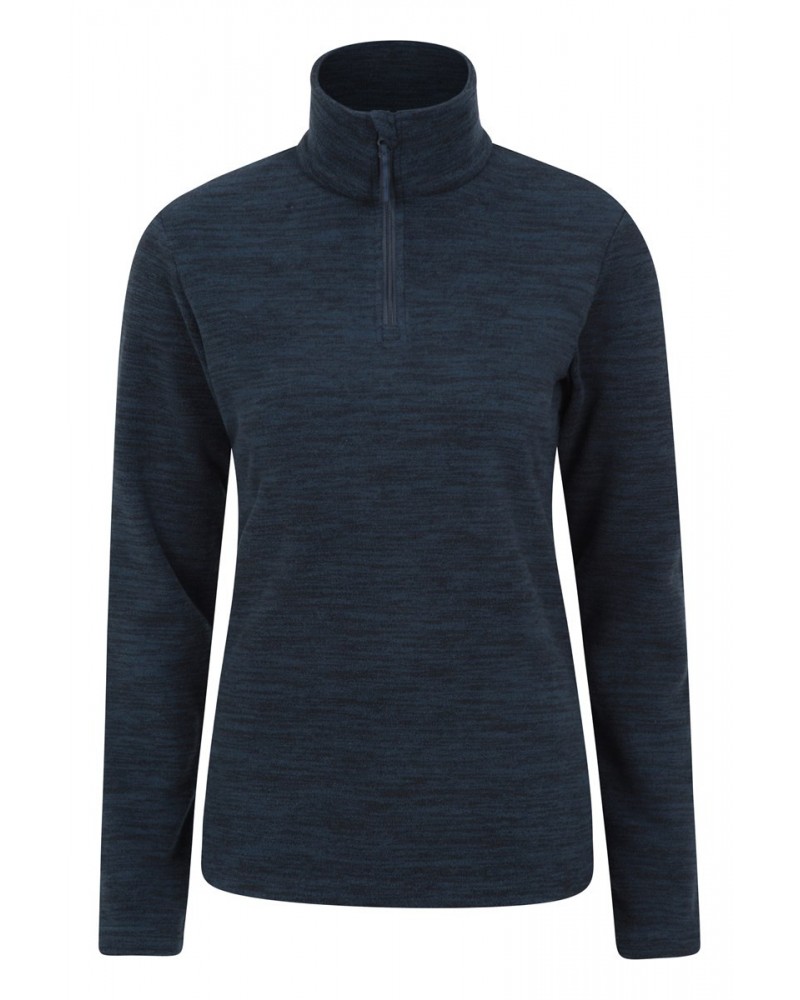 Snowdon Melange Womens Half-Zip Fleece Navy $14.74 Fleece