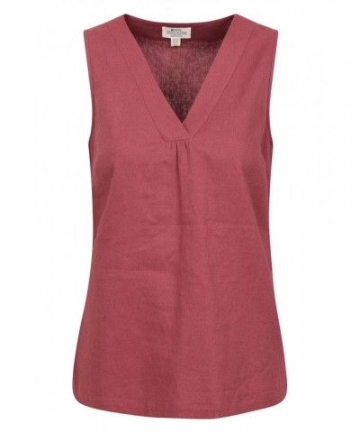 Daisy Womens Linen Tank Top Rust $12.18 Tops