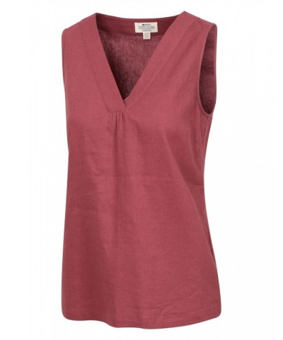 Daisy Womens Linen Tank Top Rust $12.18 Tops