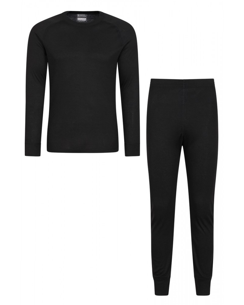 Talus Mens Thermal Top & Pants Set Black $25.19 Thermals