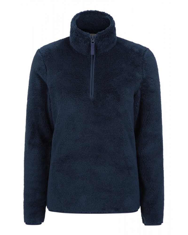 Teddy Womens Half-Zip Fleece Navy $19.46 Fleece