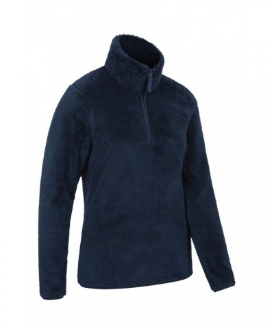 Teddy Womens Half-Zip Fleece Navy $19.46 Fleece