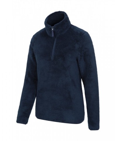 Teddy Womens Half-Zip Fleece Navy $19.46 Fleece