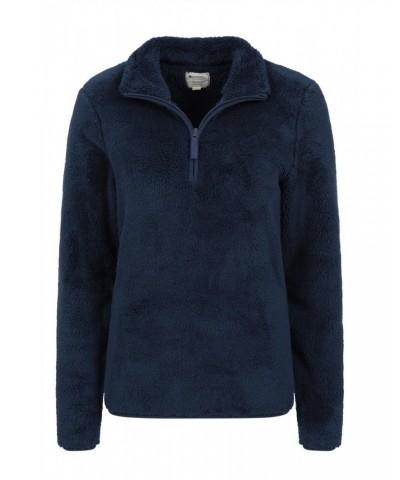 Teddy Womens Half-Zip Fleece Navy $19.46 Fleece