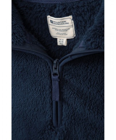 Teddy Womens Half-Zip Fleece Navy $19.46 Fleece