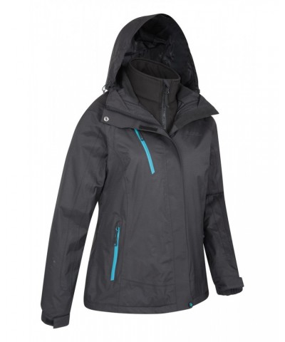 Bracken Extreme Womens 3 in 1 Waterproof Jacket Jet Black $55.20 Jackets