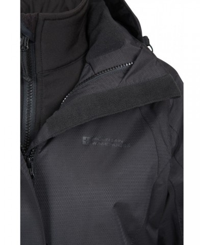 Bracken Extreme Womens 3 in 1 Waterproof Jacket Jet Black $55.20 Jackets