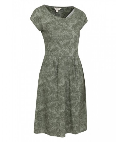 Sorrento Womens Printed Short Sleeve UV Dress Forest Khaki $18.86 Dresses & Skirts