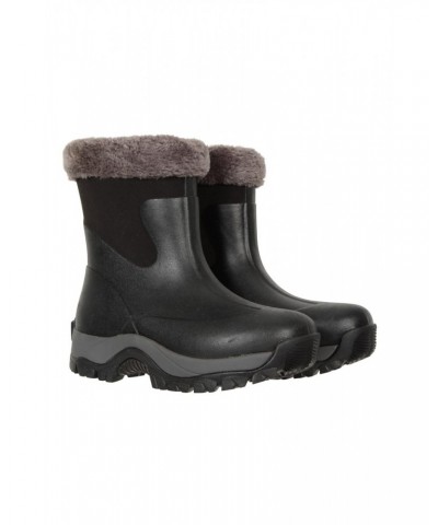 Womens Lined Rain Boots Black $33.60 Footwear