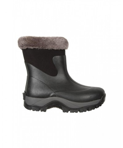 Womens Lined Rain Boots Black $33.60 Footwear