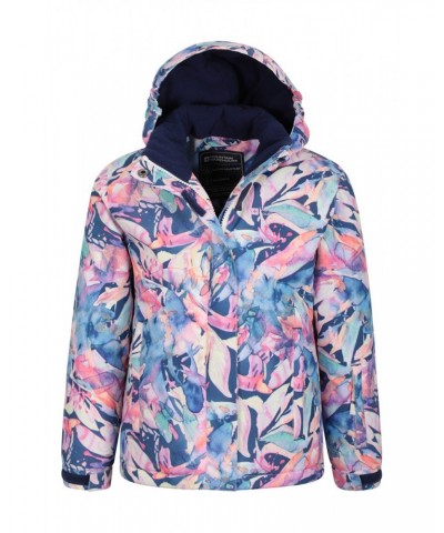 Snowdrop Printed Kids Ski Jacket Purple $28.04 Jackets