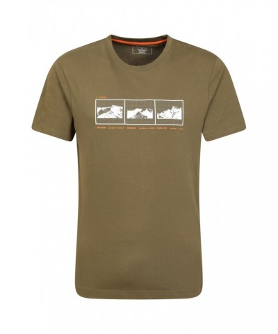 3 Peaks Organic Cotton Mens T-Shirt Khaki $18.14 Tops