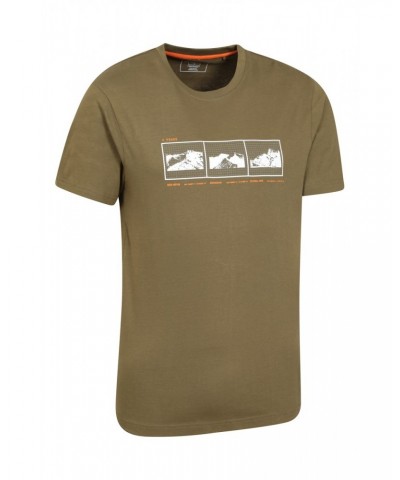 3 Peaks Organic Cotton Mens T-Shirt Khaki $18.14 Tops