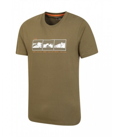 3 Peaks Organic Cotton Mens T-Shirt Khaki $18.14 Tops