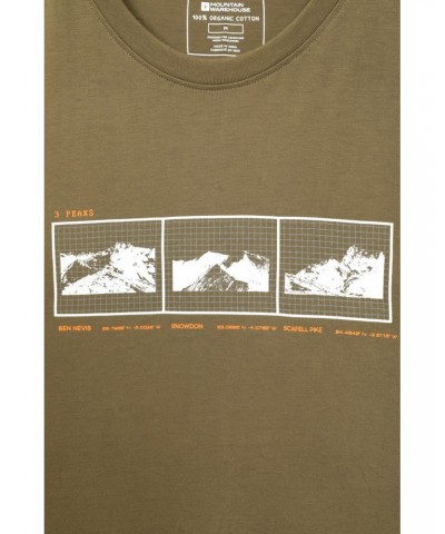 3 Peaks Organic Cotton Mens T-Shirt Khaki $18.14 Tops