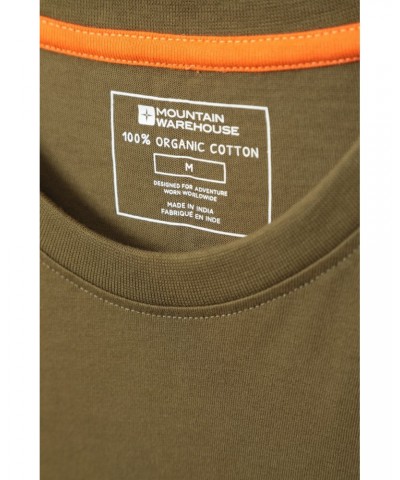 3 Peaks Organic Cotton Mens T-Shirt Khaki $18.14 Tops