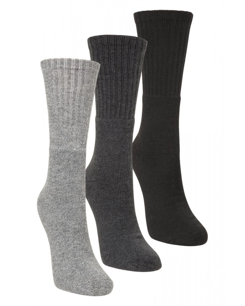 Outdoor Womens Mid-Calf Hiking Socks 3-Pack Charcoal $11.59 Accessories