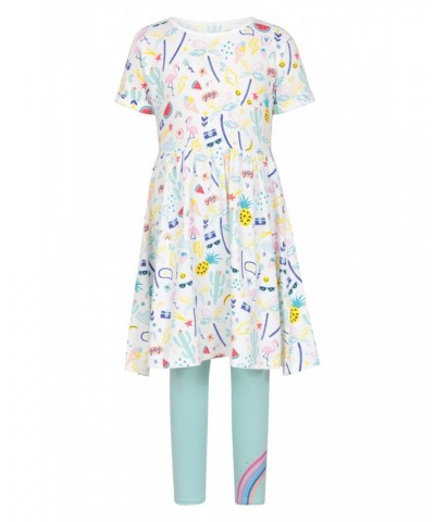 Kids Roll-Sleeve Dress with Leggings Mixed $15.92 Dresses & Skirts